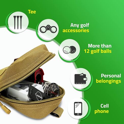 Golf Tee Bag, Professional Zipper Golf Players Valuables Tee/Ball Pouch Bag, Zipper Golf Utility Pouch with Clip to Attach on Golf Bag and Waist in Saudi Arabia