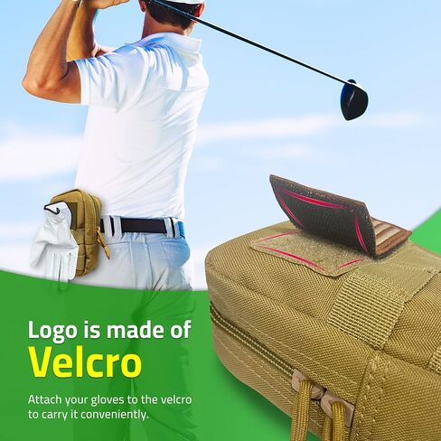 Golf Tee Bag, Professional Zipper Golf Players Valuables Tee/Ball Pouch Bag, Zipper Golf Utility Pouch with Clip to Attach on Golf Bag and Waist in Saudi Arabia