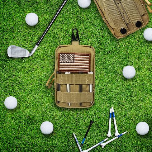 Golf Tee Bag, Professional Zipper Golf Players Valuables Tee/Ball Pouch Bag, Zipper Golf Utility Pouch with Clip to Attach on Golf Bag and Waist in Saudi Arabia