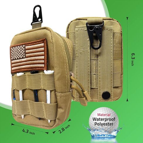 Golf Tee Bag, Professional Zipper Golf Players Valuables Tee/Ball Pouch Bag, Zipper Golf Utility Pouch with Clip to Attach on Golf Bag and Waist in Saudi Arabia