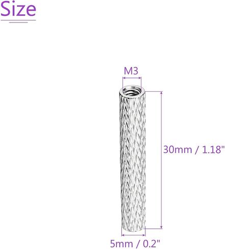 DMiotech 6 حزمة M3x30mm الألومنيوم مخرش فاصل المواجهة عمود مستدير ل RC FPV الطائرة بدون طيار لتقوم بها بنفسك أجزاء الفضة in Saudi Arabia