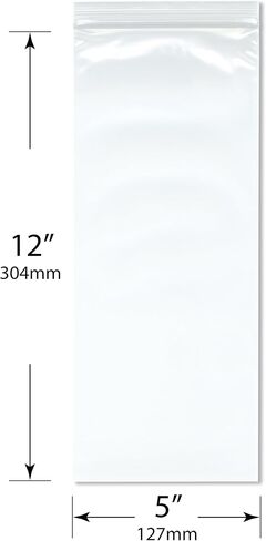 Plymor 5" x 12" (Pack of 100), 4 Mil Heavy Duty Zipper Reclosable Plastic Bags in Saudi Arabia