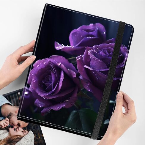 Photo Album 4x6 Photos - 120 Photos PU Leather Cover with Strong Elastic Band,Small Capacity Wedding Family Graduation Anniversary Baby Holds Photo Albums 6.4"x5"x1.5"-Birds Pink Flowers in Saudi Arabia