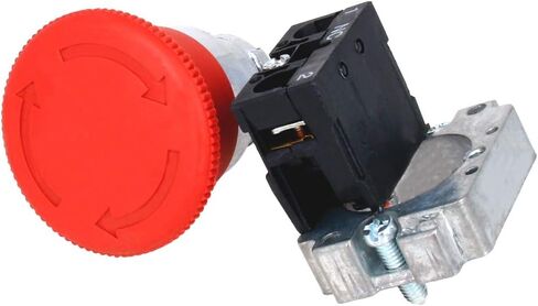 Fielect 5Pcs 660V 10A Emergency Stop Push Button Switch 22mm Red Mushroom Emergency Stop Switch NO NC, ZB2-BE102C in Saudi Arabia