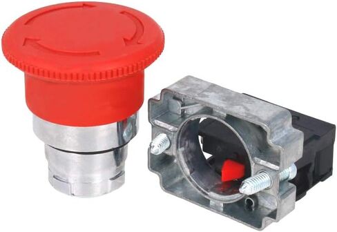 Fielect 5Pcs 660V 10A Emergency Stop Push Button Switch 22mm Red Mushroom Emergency Stop Switch NO NC, ZB2-BE102C in Saudi Arabia