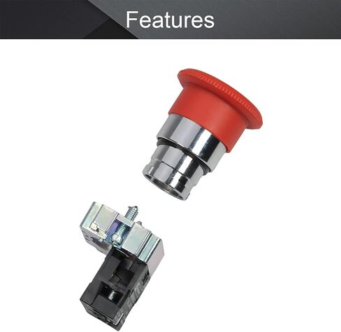 Fielect 5Pcs 660V 10A Emergency Stop Push Button Switch 22mm Red Mushroom Emergency Stop Switch NO NC, ZB2-BE102C in Saudi Arabia