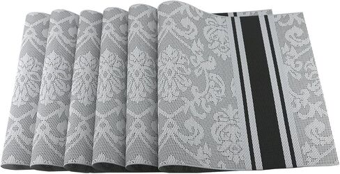 Luxury PVC Weave Placemats,Dining Table Mat Anti-Slip,Heat Insulation PlaceMat, Set of 4 (4, Multi Colors),30x45 cm in Saudi Arabia