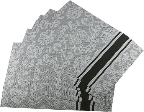 Luxury PVC Weave Placemats,Dining Table Mat Anti-Slip,Heat Insulation PlaceMat, Set of 4 (4, Multi Colors),30x45 cm in Saudi Arabia
