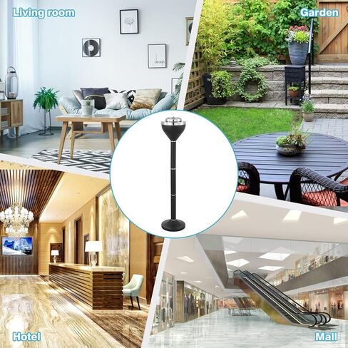 منافض سجائر السيجار الأرضية من IRONWALLS، منفضة سجائر مقاومة للرياح من الفولاذ المقاوم للصدأ باللون الأسود غير اللامع مع غطاء للمنزل والحديقة والفناء ووعاء السجائر، صينية رماد من 3 أقسام مع ارتفاع 31 بوصة، 24 بوصة، 16 بوصة قابل للتعديل in Kuwait