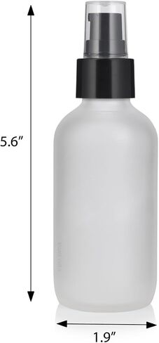 JUVITUS (12 PACK) 4 oz Frosted Clear Glass Bottles with Black Treatment Pump and Mini Sample Size 0.5 oz Cobalt Blue Eye Silver Dropper Glass Bottle for Beauty Skincare Oil in Saudi Arabia