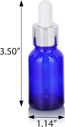 JUVITUS (12 PACK) 4 oz Frosted Clear Glass Bottles with Black Treatment Pump and Mini Sample Size 0.5 oz Cobalt Blue Eye Silver Dropper Glass Bottle for Beauty Skincare Oil in Saudi Arabia