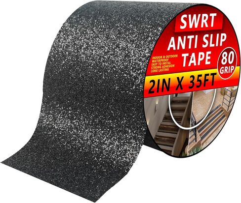 Anti Slip Traction Tape, 2 Inch x 35 FT Grip Tape Waterproof for Indoor & Outdoor, Heavy Duty Non-Slip Grip Tape for Stairs, No Residue for Stairs, Tread Step, Bathroom in Kuwait