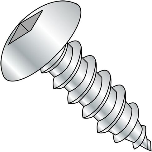 Small Parts 0808AQT Steel Sheet Metal Screw, Zinc Plated, Truss Head, Square Drive, Type A, #8-15 Thread Size, 1/2" Length (Pack of 100) in Saudi Arabia
