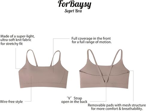 Strappy Low Back Sport Bra for Women,V-Strap Criss Cross Medium Support Wirefree Yoga Bra with Removable Padding in Saudi Arabia