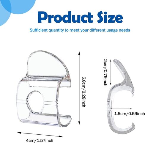 8 قطع مقبض ظلال نافذة مطوي لاسلكي، مقبض ظلال دوارة للسكك الحديدية السفلية البلاستيكية، مقابض عمياء لاسلكية رفع مشبك سحب للظلال السفلية أو القضيب (شفاف) in Kuwait