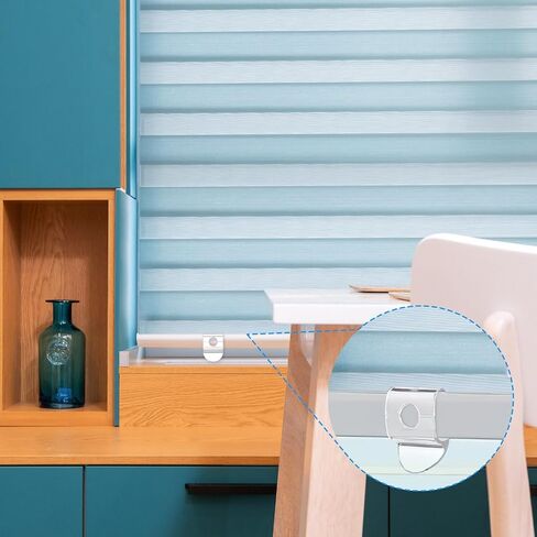 8 قطع مقبض ظلال نافذة مطوي لاسلكي، مقبض ظلال دوارة للسكك الحديدية السفلية البلاستيكية، مقابض عمياء لاسلكية رفع مشبك سحب للظلال السفلية أو القضيب (شفاف) in Kuwait