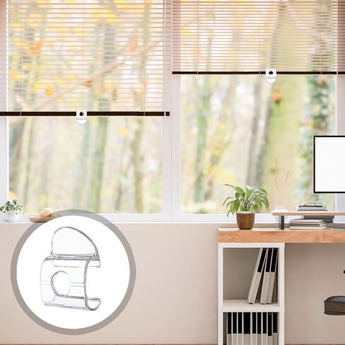 8 قطع مقبض ظلال نافذة مطوي لاسلكي، مقبض ظلال دوارة للسكك الحديدية السفلية البلاستيكية، مقابض عمياء لاسلكية رفع مشبك سحب للظلال السفلية أو القضيب (شفاف) in Kuwait