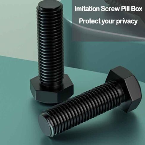 2 عبوة من علبة منظم حبوب الدواء المحمولة للسفر، صندوق منظم حبوب منع الحمل بتصميم لولبي سداسي مبتكر، علبة حبوب صغيرة صغيرة حامل حبوب دواء معدني مقاوم للماء، صندوق تخزين زيت كبد سمك القد (فضي) in Kuwait