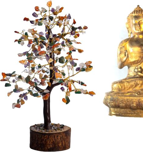 Crystal Tree for Home Decorations Crystals and Healing Stones Witchy Room Crystal Decor Tree Crystal Gifts Gem Tree Christmas Tree Stands for Real Tree (7 Chakra Tree) in Kuwait