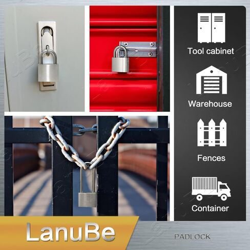 304 Stainless Steel Keyed Alike Padlocks for Outdoor use, Pin Tumbler Padlock, 2 inch Wide Body, Stainless Steel Body Long Shackle, Pack of 2 in Saudi Arabia