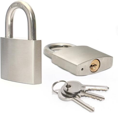 304 أقفال من الفولاذ المقاوم للصدأ على حد سواء للاستخدام في الهواء الطلق، قفل بهلوان دبوس، جسم عريض 2 بوصة، هيكل طويل من الفولاذ المقاوم للصدأ، حزمة من 2 in Kuwait