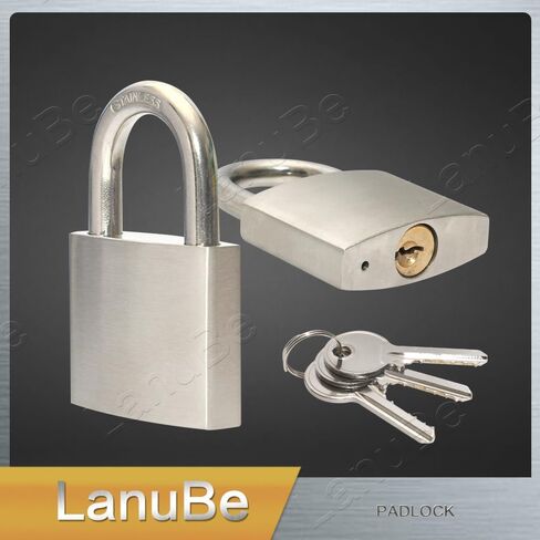 304 أقفال من الفولاذ المقاوم للصدأ على حد سواء للاستخدام في الهواء الطلق، قفل بهلوان دبوس، جسم عريض 2 بوصة، هيكل طويل من الفولاذ المقاوم للصدأ، حزمة من 2 in Kuwait