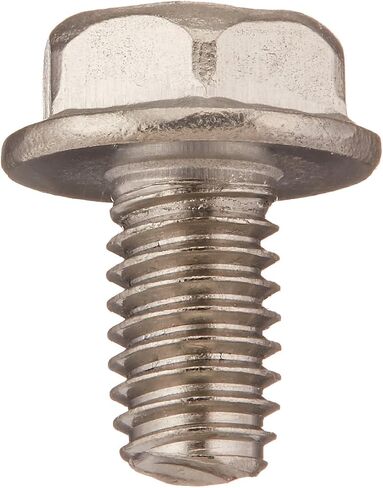 أجزاء صغيرة M610RW188 18-8 برغي دوار من الفولاذ المقاوم للصدأ للمعادن، لمسة نهائية خاملة، رأس غسالة سداسية، متري، مقاس خيط M6-1.0، طول 10 مم (عبوة من 25 قطعة) in Saudi Arabia