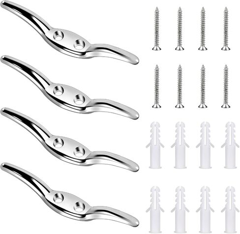 Blind Cord Holder, 4 Pack Blinds Rope Cleat Metal Safety Cord Cleats Blind Cord Clips with Screws Blind Cord Cleat for Home Office Window Blinds Curtains Sun Shades Ropes Accessories in Saudi Arabia