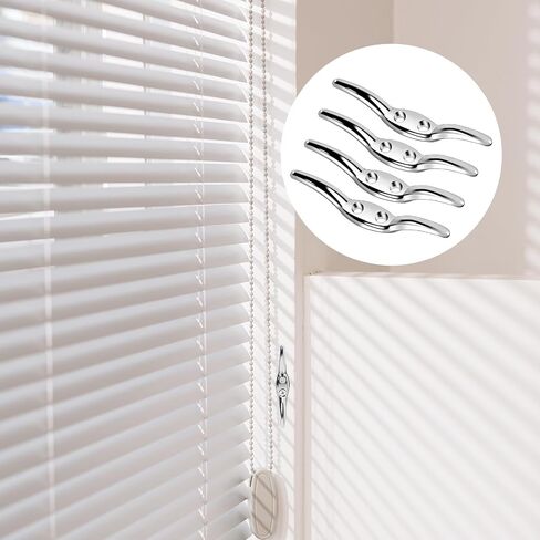 Blind Cord Holder, 4 Pack Blinds Rope Cleat Metal Safety Cord Cleats Blind Cord Clips with Screws Blind Cord Cleat for Home Office Window Blinds Curtains Sun Shades Ropes Accessories in Saudi Arabia