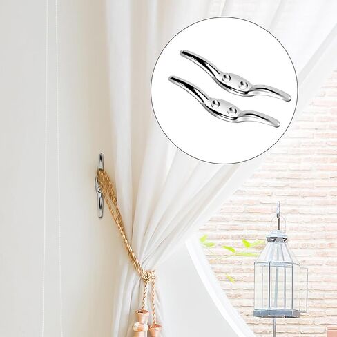 Blind Cord Holder, 4 Pack Blinds Rope Cleat Metal Safety Cord Cleats Blind Cord Clips with Screws Blind Cord Cleat for Home Office Window Blinds Curtains Sun Shades Ropes Accessories in Saudi Arabia