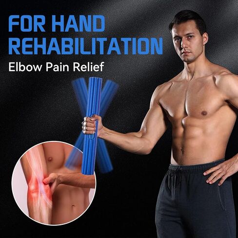 Flex Therapy Bar, Tennis Elbow Therapy Bar - Ideal for Relieve Tendonitis Pain & Improve Grip Strength, Fitness Resistance Bar for Golfers Elbow & Tendinitis, Twist Bar for Physical Therapy in Saudi Arabia