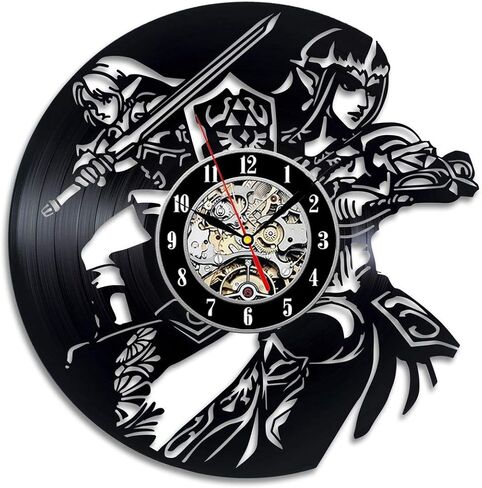 Vintage Vinyl Record Clock Online Game Link Wall Clock The Legend of Zel.da Minimalist Clock Birthday Gift Idea for Kids Decorations for Nursery Retro Wall Clock Link Wall Art in Saudi Arabia