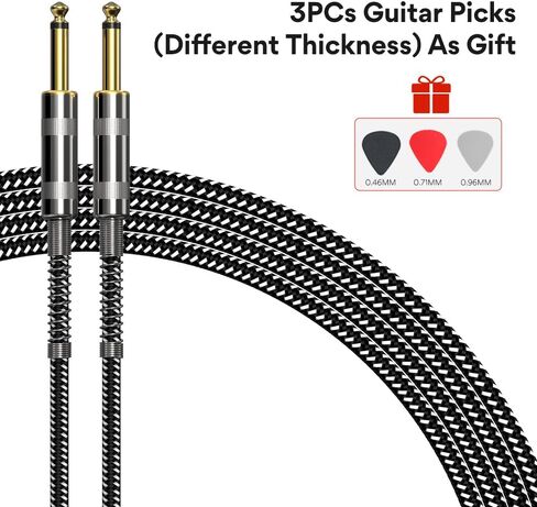 كابل جيتار MAONO 20FT 1/4 بوصة كابل أداة كهربائية سلك أمبير للجيتار الكهربائي، جيتار باس، مندولين كهربائي in Kuwait