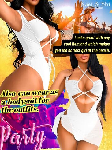 Kaei&Shi Cut Out One Piece Swimsuit,Strappy String Monokini Miami Outfit,Sexy Bathing Suit for Women in Saudi Arabia