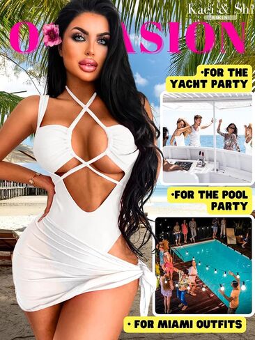 Kaei&Shi Cut Out One Piece Swimsuit,Strappy String Monokini Miami Outfit,Sexy Bathing Suit for Women in Saudi Arabia