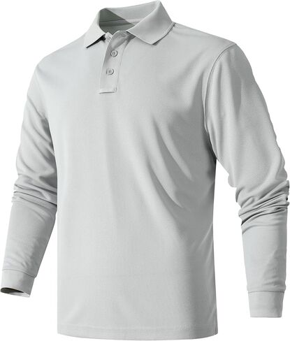 Men's Long Sleeve Polo Shirt Quick-Dry Performance Tactical Golf Shirts Regular-fit Jersey Tennis Shirt in Saudi Arabia