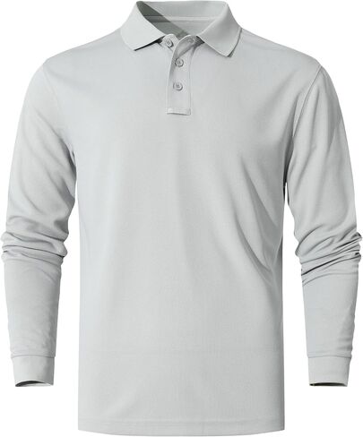 Men's Long Sleeve Polo Shirt Quick-Dry Performance Tactical Golf Shirts Regular-fit Jersey Tennis Shirt in Saudi Arabia
