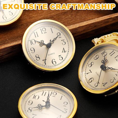 Outus 10 Pack 3-1/2 Inch (90 Mm) Quartz Clock Insert Fit up Movement Miniature Clock with Gold Trim Arabic Numerals in Saudi Arabia