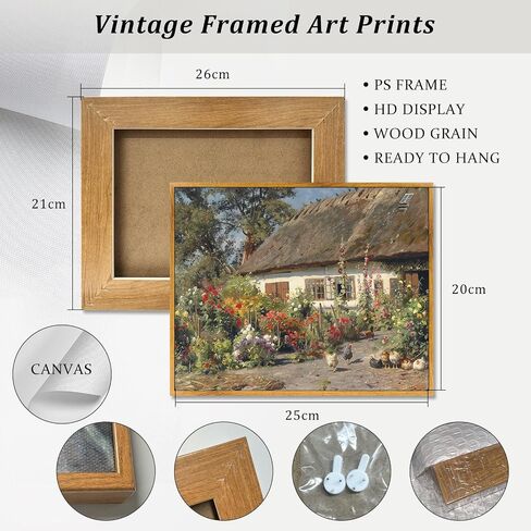 Colorful Farmhouse Painting Rustic Wildflower Prints Farmhouse Botanical Pictures Countryside Canvas Wall Art Farmhouse Wildflower Painting Nature Scenery Pictures Rustic Antique Wall Art 8x10in Framed in Saudi Arabia