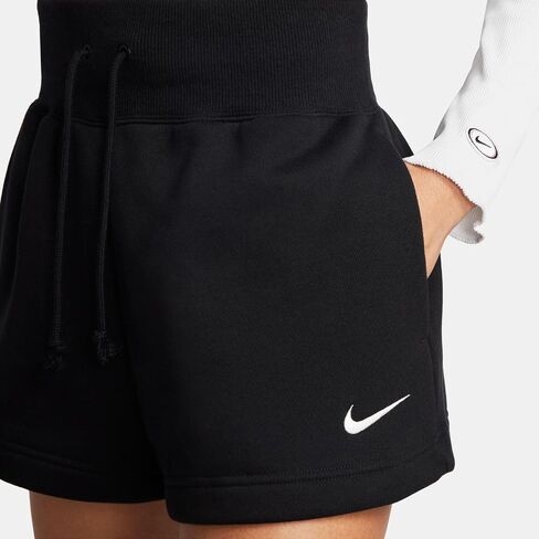 Nike Sportswear Phoenix Fleece Women's High-Waisted Loose Shorts (Black/Sail, FD1409-010) Size X-Small in Saudi Arabia