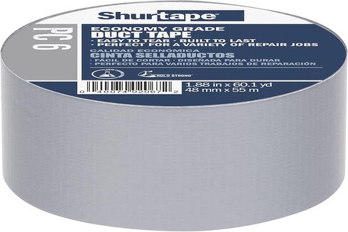 Shurtape PC 009 درجة المقاولين، شريط لاصق من القماش المبثوق، للتغليف والختم والإصلاح والعزل المائي وحمل الأغطية البلاستيكية، داخلي/خارجي، 48 مم × 55 متر، 9 مل، أسود، 1 لفة (152322) in Kuwait