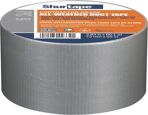 Shurtape PC 009 درجة المقاولين، شريط لاصق من القماش المبثوق، للتغليف والختم والإصلاح والعزل المائي وحمل الأغطية البلاستيكية، داخلي/خارجي، 48 مم × 55 متر، 9 مل، أسود، 1 لفة (152322) in Kuwait