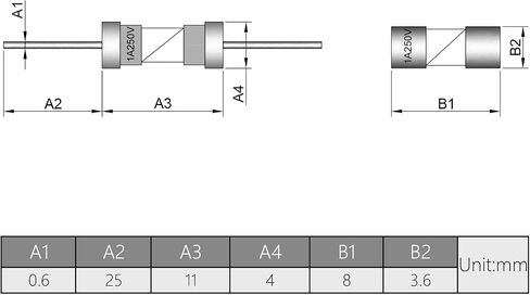 Fielect 20Pcs Fast Blow Fuse 250V 1A Fast Blow Axial Lead Fuse Glass Tube Fuses 3.6x10mm in Saudi Arabia