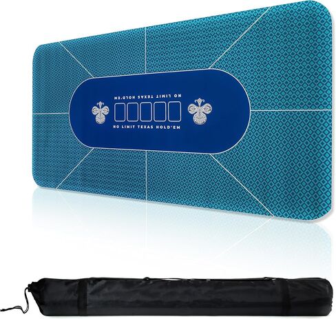 Trademark Innovations Texas Holdem Poker Mat Poker Felt Table Cover Fold Up Poker Table with Carrybag in Saudi Arabia