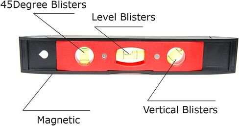 3 مستويات روح الفقاعات المحمولة 9 بوصة مستويات الطوربيد المغناطيسي أداة مستوى الفقاعات الرأسية والأفقية in Kuwait