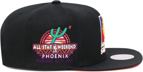 Mitchell & Ness Phoenix Suns NBA Black Pop Snapback Hat Adjustable Cap - Black/1995 All Star Weekend Side Patch in Saudi Arabia