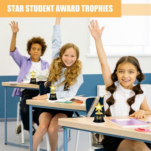 32 Pack Mini Star Trophy Awards Bulk 4.7 Inch Plastic Gold Star Award Trophies for Kids Classroom School Reward Party Favors Goodie Bags Sports Tournament Winning Prize in Saudi Arabia