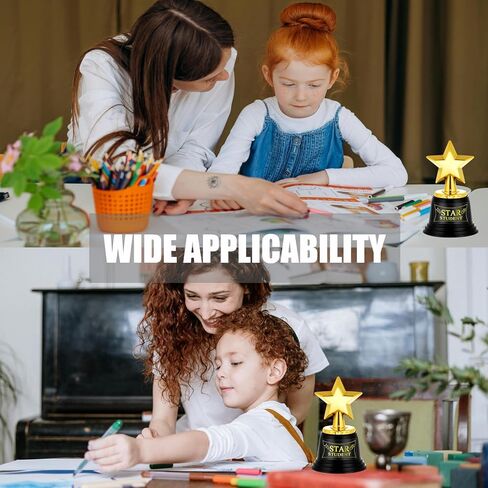 32 Pack Mini Star Trophy Awards Bulk 4.7 Inch Plastic Gold Star Award Trophies for Kids Classroom School Reward Party Favors Goodie Bags Sports Tournament Winning Prize in Saudi Arabia