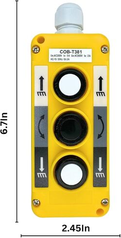 Waterproof Industrial 3 Button Electric Hoist Crane Pushbutton Switches with Box Holder COB Industrial Up Down Driving Push Button Switch Control in Saudi Arabia