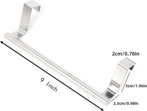 YIKANGHENG Cabinet Door Hooks, 1 Pcs 9 Inch Stainless Steel Rod for Placing Towel, Apron, Cloth in Kitchen and Bedroom (9 Inch) in Saudi Arabia